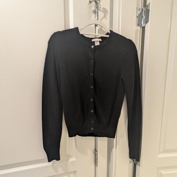 H&M Button Up Cardigan, Size XS, Black - Picture 1 of 3
